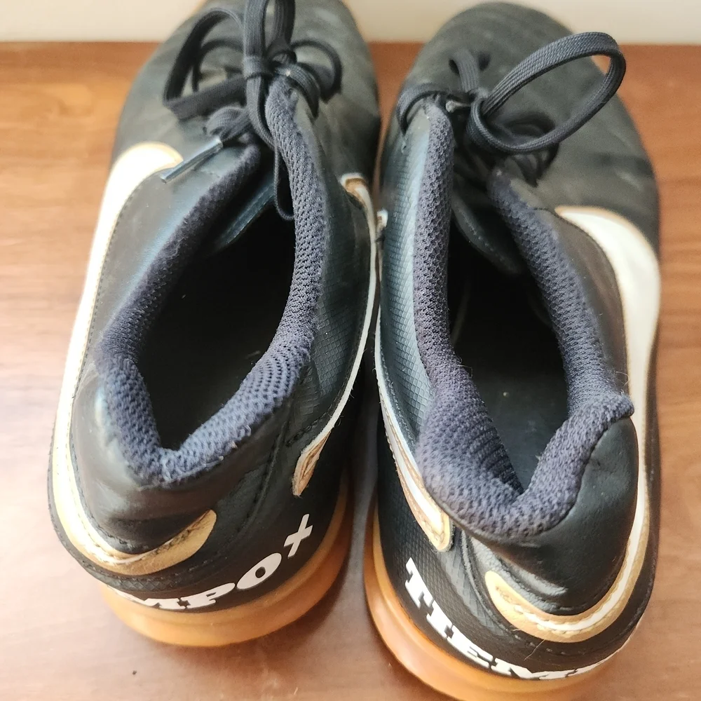 Nike Tiempox Black Tan Kids Indoor Soccer Shoes Sneakers 10